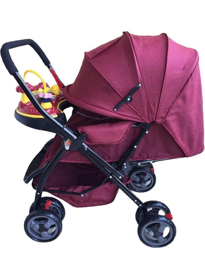 ال سي عربة أطفال قابلة للطي وخفيفة الوزن مع مقعد قابل للتعديل ومظلة شمسية للأطفال حديثي الولادة والأطفال الصغار - Image 2